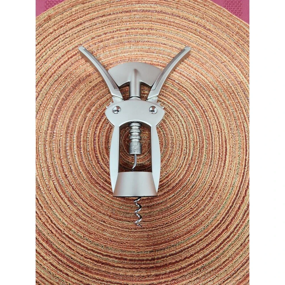 Winged Corkscrew Pewter Tone Heavy Easy To Use Smooth Fluid Movement